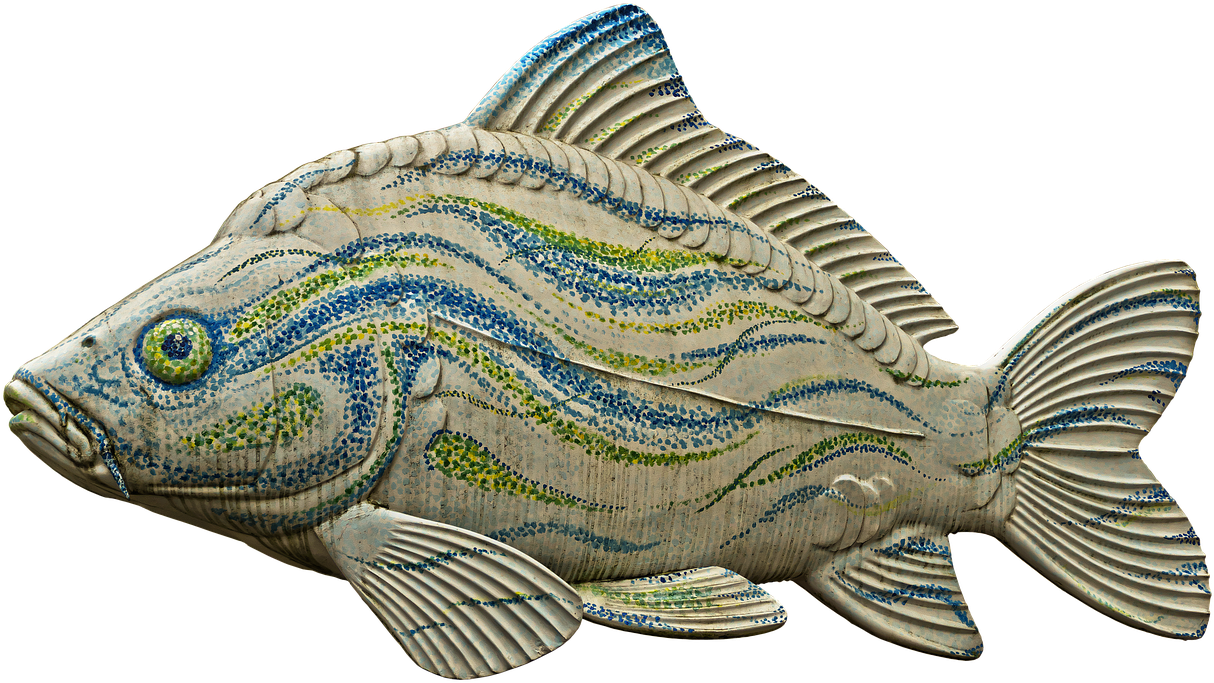 Carp Fish Sculpture - Wrasses Clipart (1280x739), Png Download