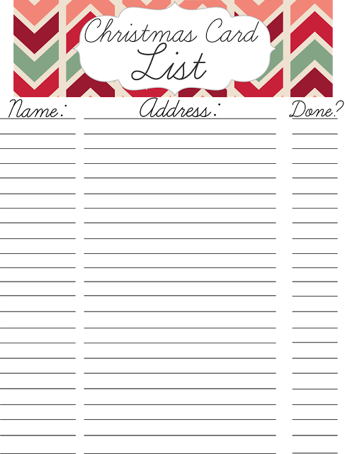 Free Christmas Card List Printable - Christmas Card List Printable Clipart (487x640), Png Download