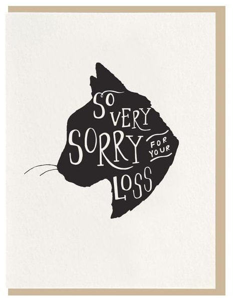 So Very Sorry Cat Sympathy Greeting Card - Sorry For Your Loss Cat Card Clipart (600x600), Png Download