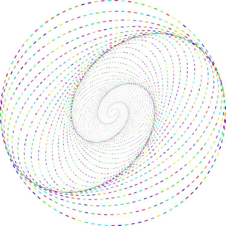 Line Art Silhouette Spiral Circle - Circle Clipart (750x750), Png Download