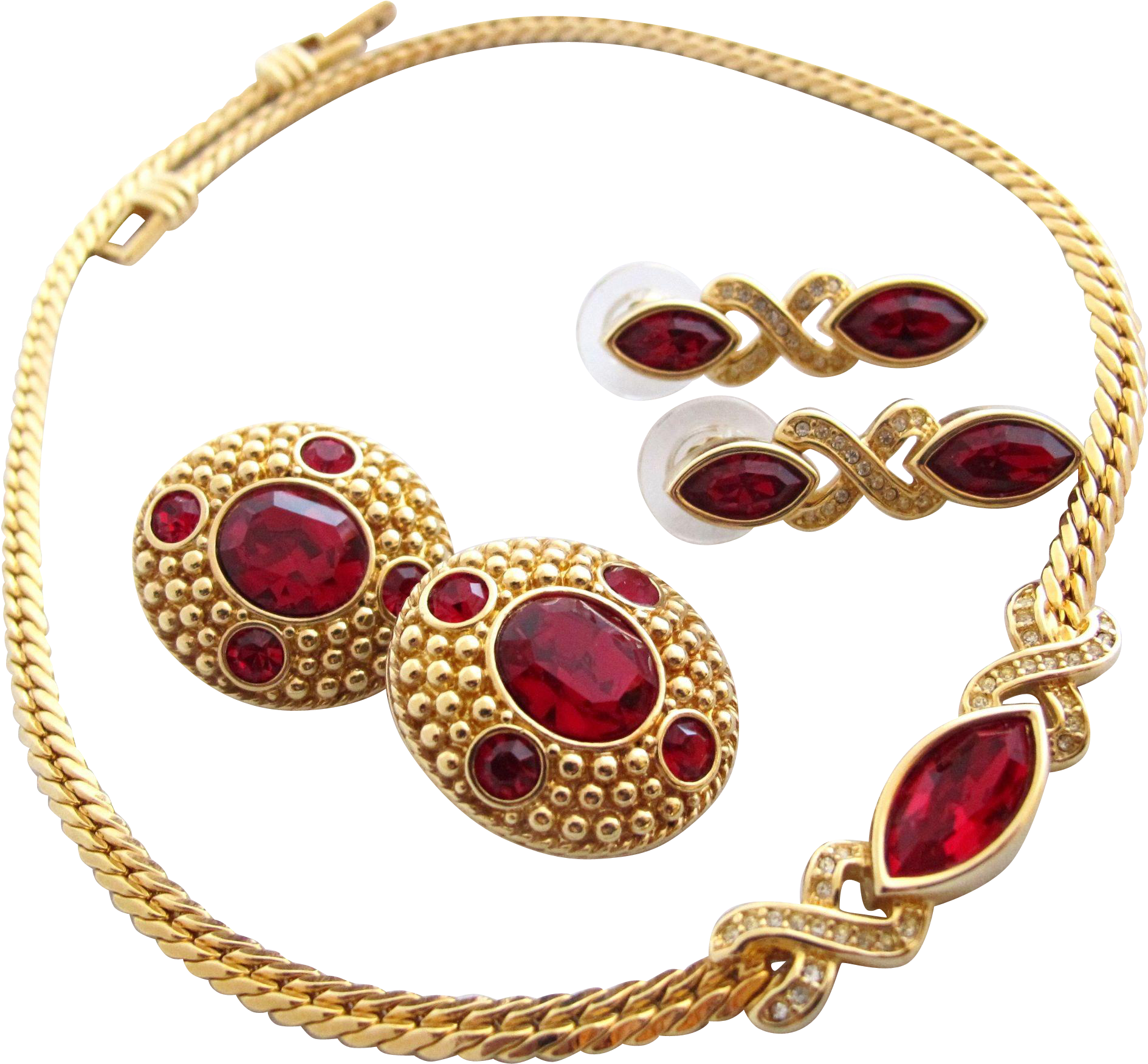 New Listing - Vintage S - A - L - Swarovski Red Rhinestone - Earrings Clipart (1888x1888), Png Download