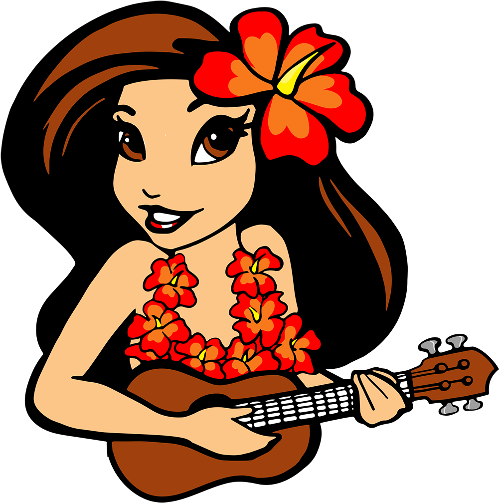 Hawaii Clipart Ukelele - Clipart Of Ukulele Playing - Png Download (1000x1014), Png Download