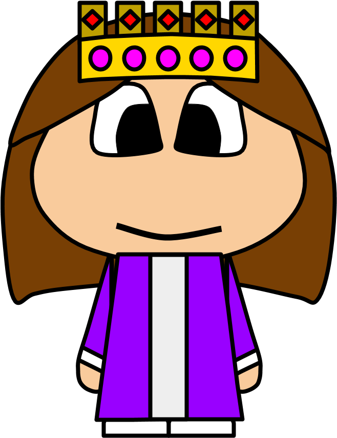 Queen, Crown, Big Eyes, Cartoon Person - Cartoon Clipart (816x1056), Png Download