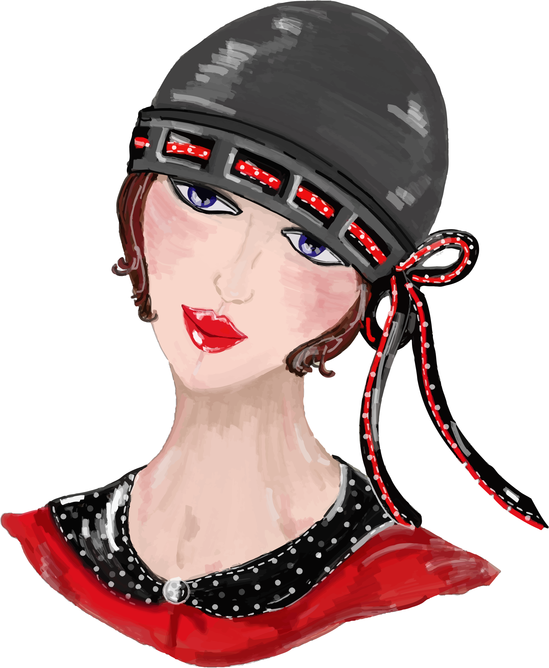 This Free Icons Png Design Of Vintage Fashion Woman - Women Vintage Hat Png Clipart (1891x2303), Png Download