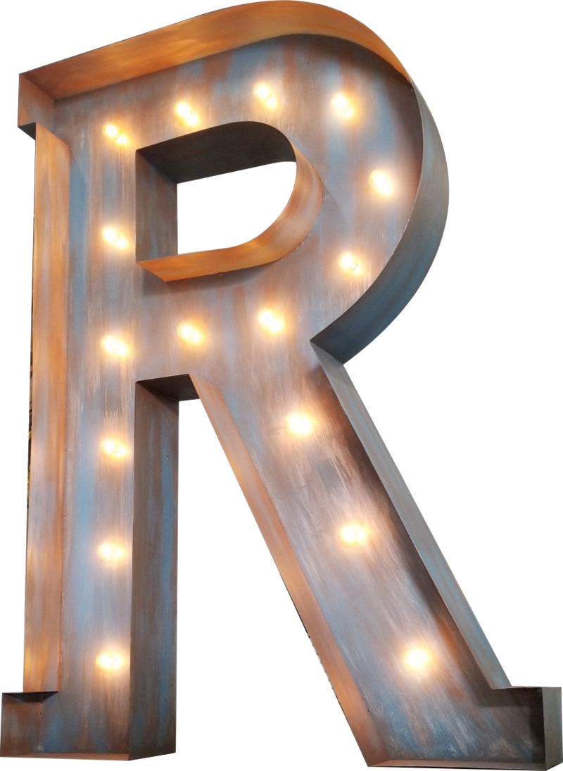 Giant Metal Marquee Letters Industrial Evolution Furniture - Marquee Letters Png Clipart (800x1095), Png Download