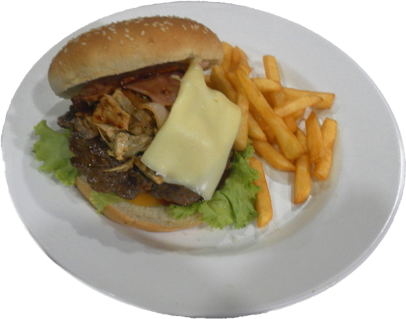 Hamburguesa Rancho - French Fries Clipart (600x600), Png Download