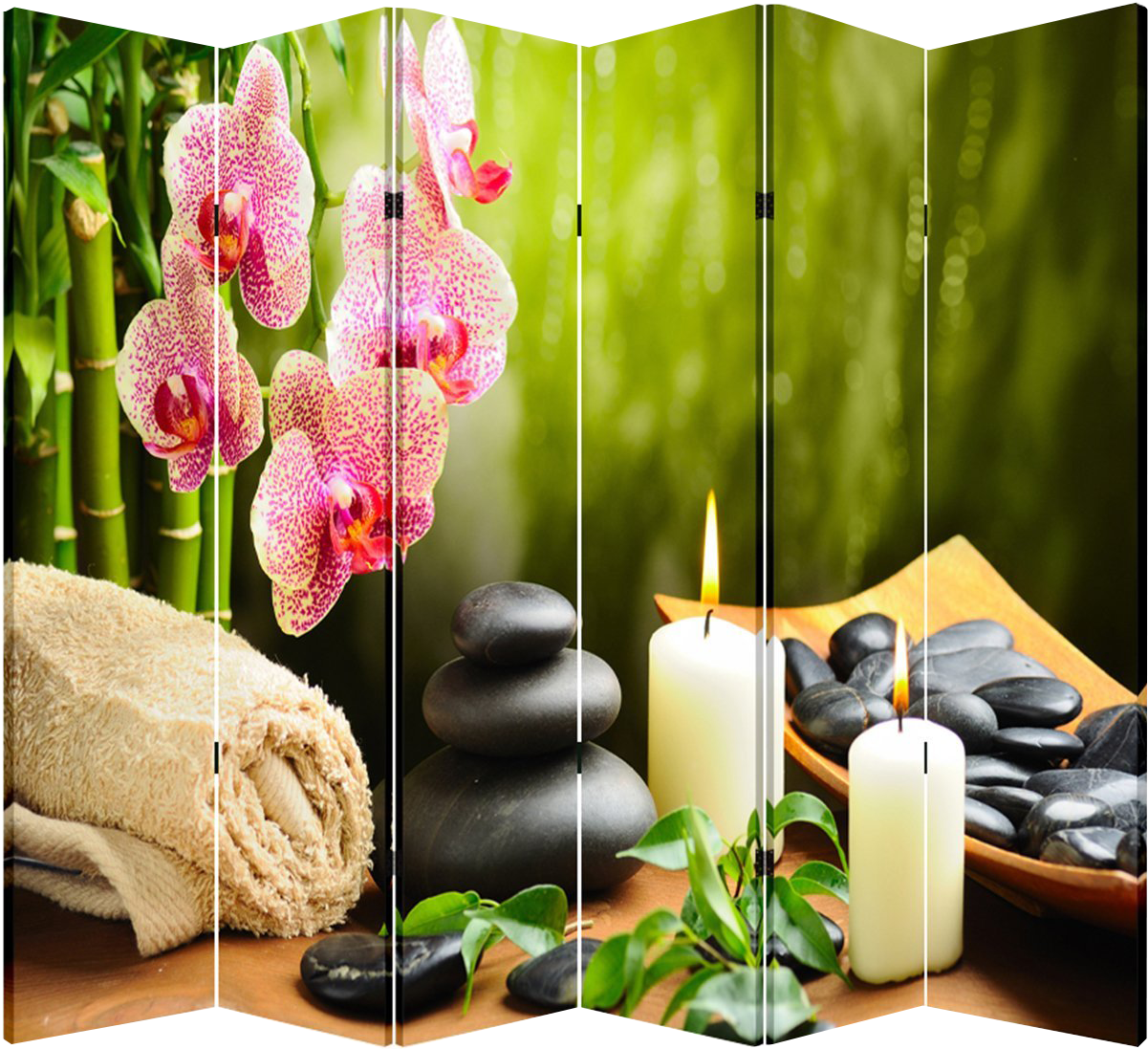 6 Panel Folding Screen Room Canvas Divider- Hotstones - Tesina Estetica 3 Anno Clipart (1252x1200), Png Download