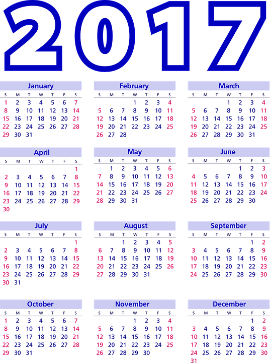 Calendario 2017 Png Italiano - Print 2018 Calendar One Page Clipart (537x720), Png Download