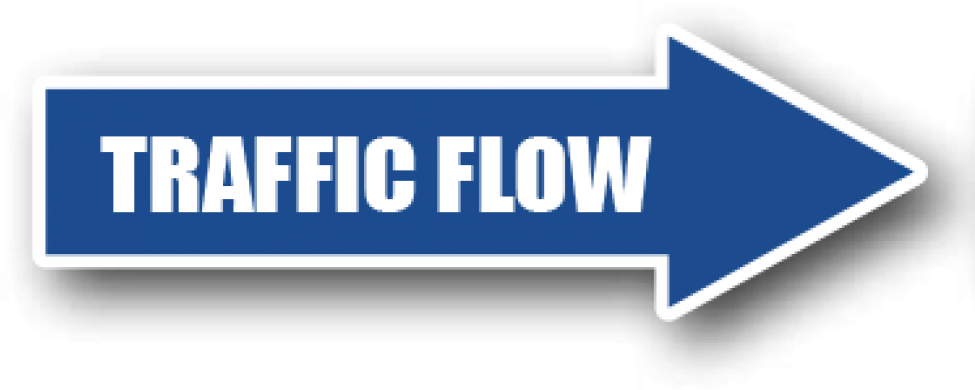 Floor Marking Blue Directional Arrow, Traffic Flow - Directional Arrows Clipart (1000x473), Png Download