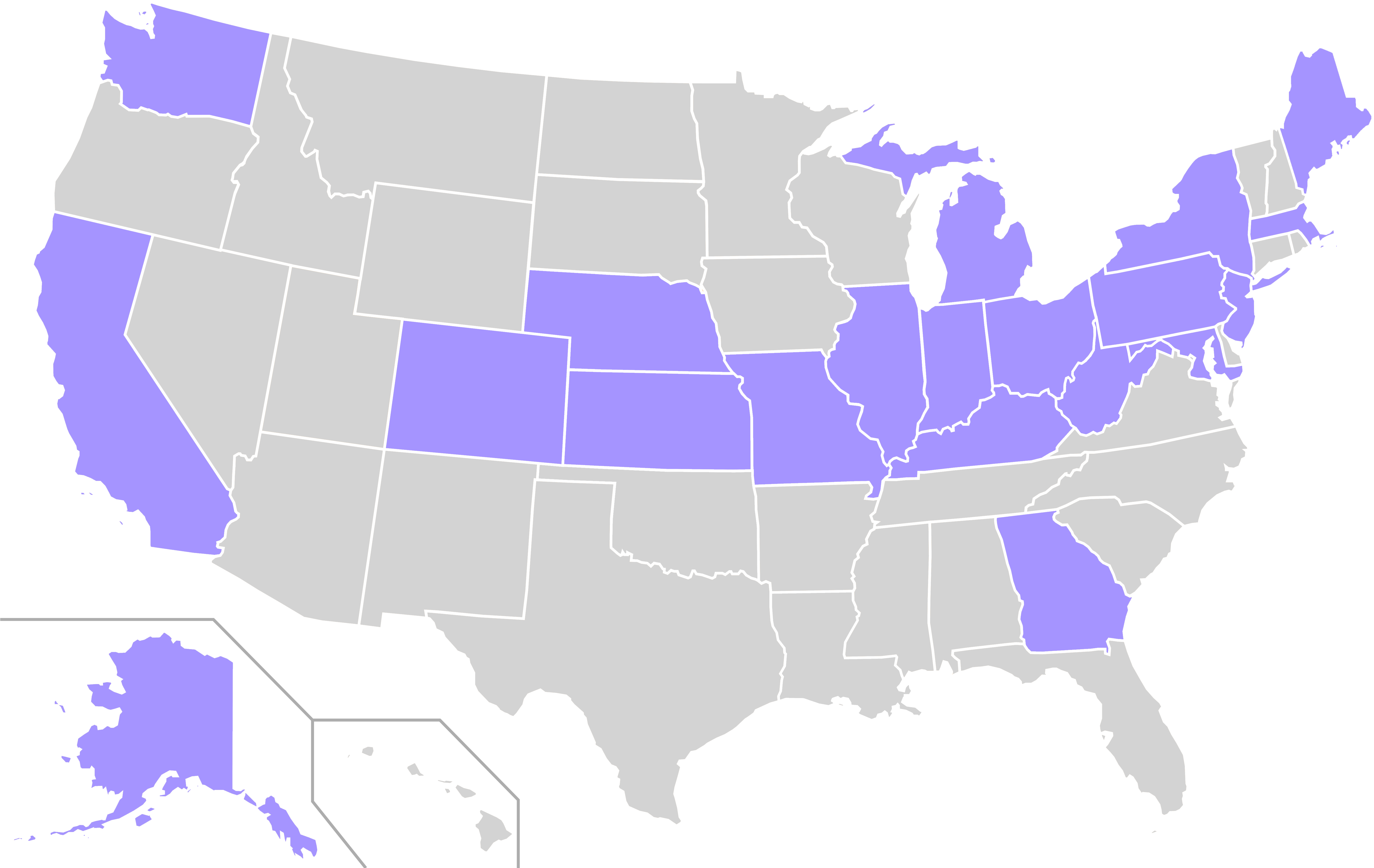 Home States Of Prohibition Party Presidential Nominees - Map Us Crime Rate Clipart (6000x3710), Png Download