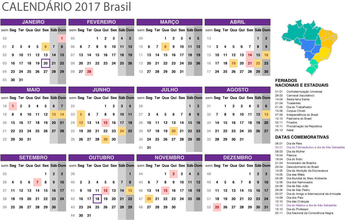 Calendario Marco 2017 Para Imprimir Icalendario Br - Calendário 2019 Com Feriados Clipart (1139x805), Png Download