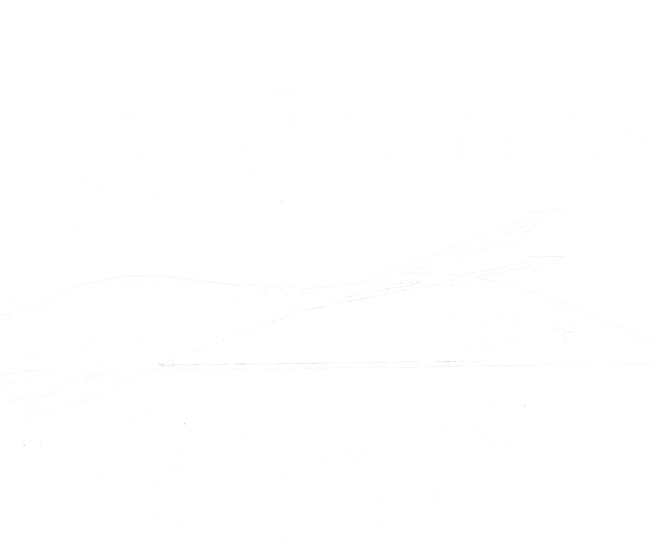 Cropped-medicinebows Logo White Website - Calligraphy Clipart (600x600), Png Download