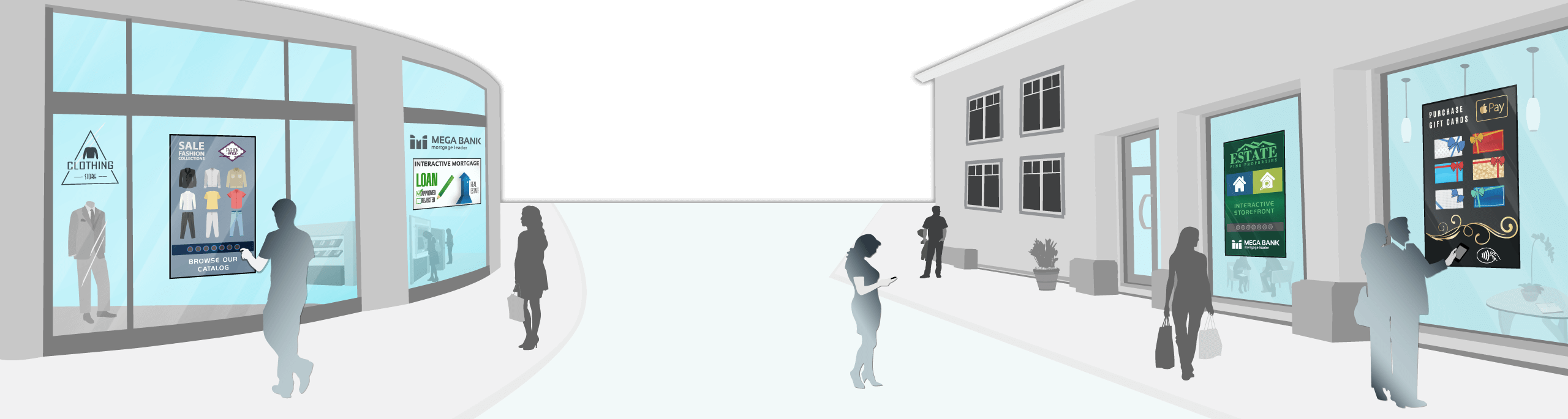 Echosystem - Digital And Brick And Mortar Clipart (2560x685), Png Download