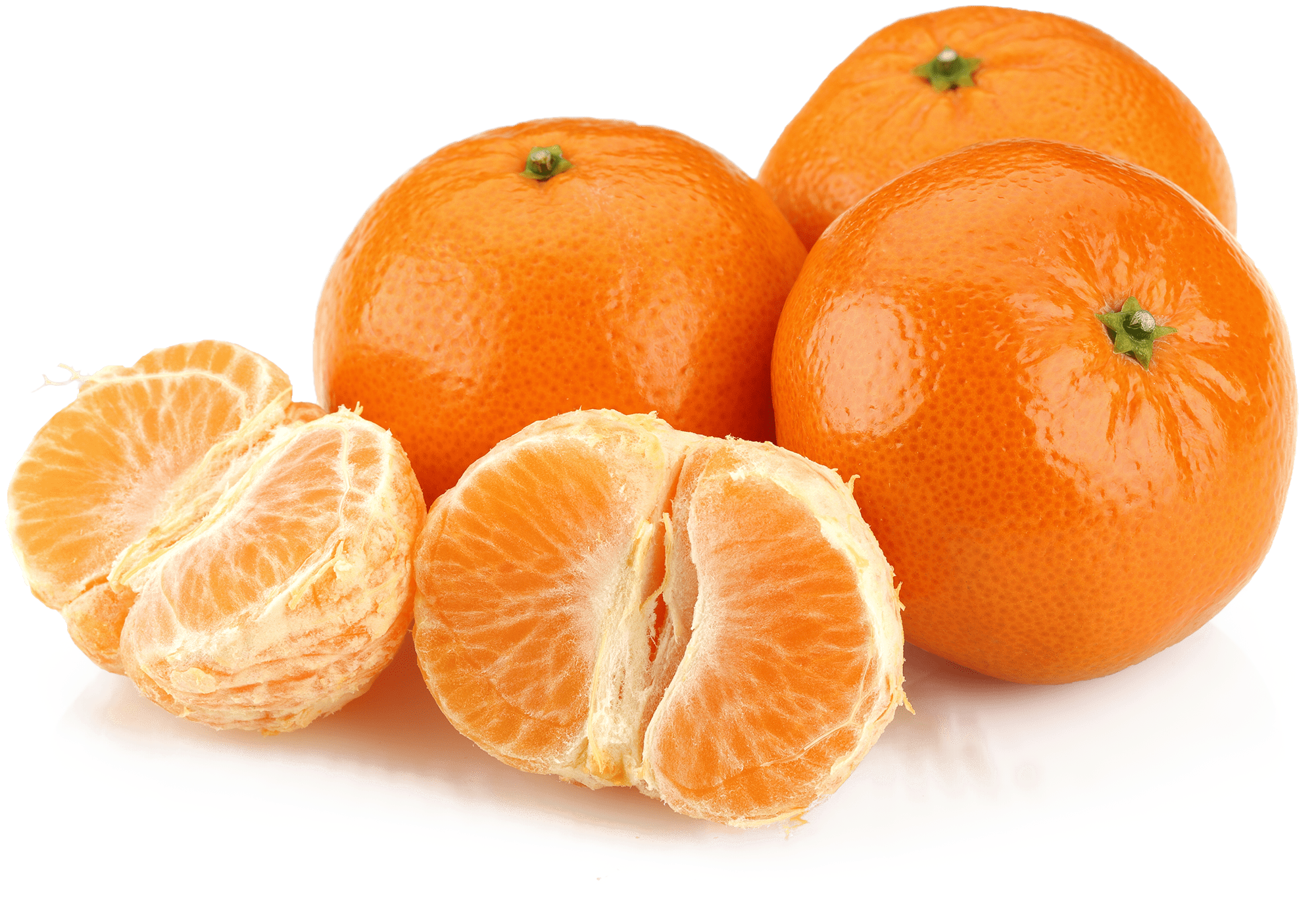 Sun Rays Beeming Off Three Clementines With One Peeled Clipart (2000x1428), Png Download