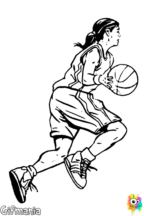 Jugadora De Baloncesto - Dibujos De Baloncesto Femenino Clipart (480x720), Png Download