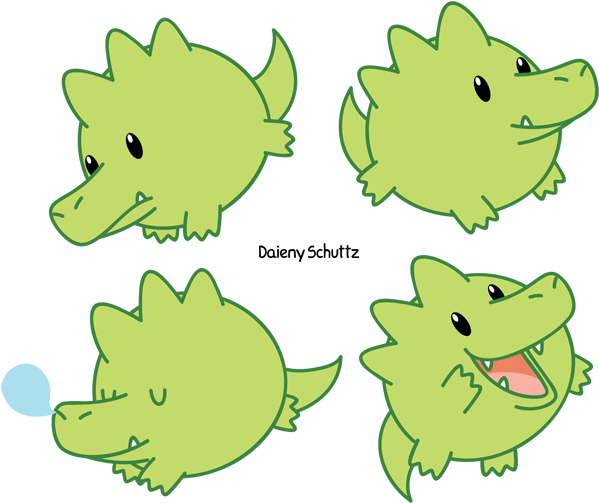 Chibi By Daieny - Chibi Crocodile Clipart (650x526), Png Download