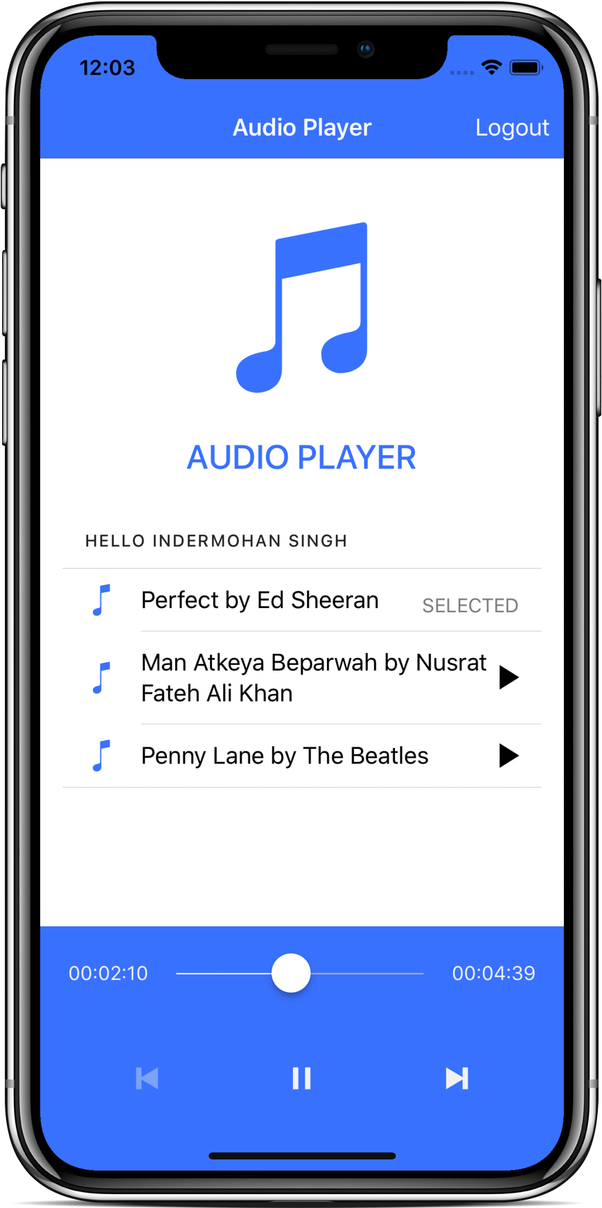 Ionic Audio Player Demo App Ui - Ionic Audio Player Clipart (2000x2000), Png Download
