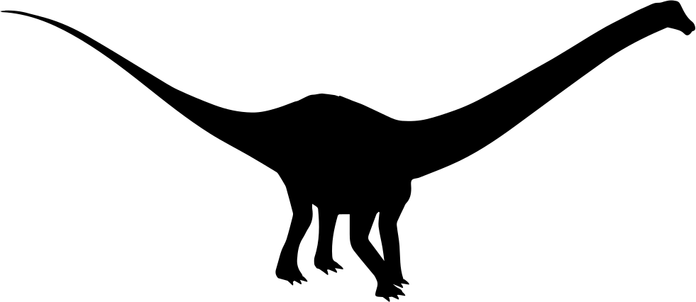 Png File Svg - Diplodocus Silhouette Clipart (981x426), Png Download