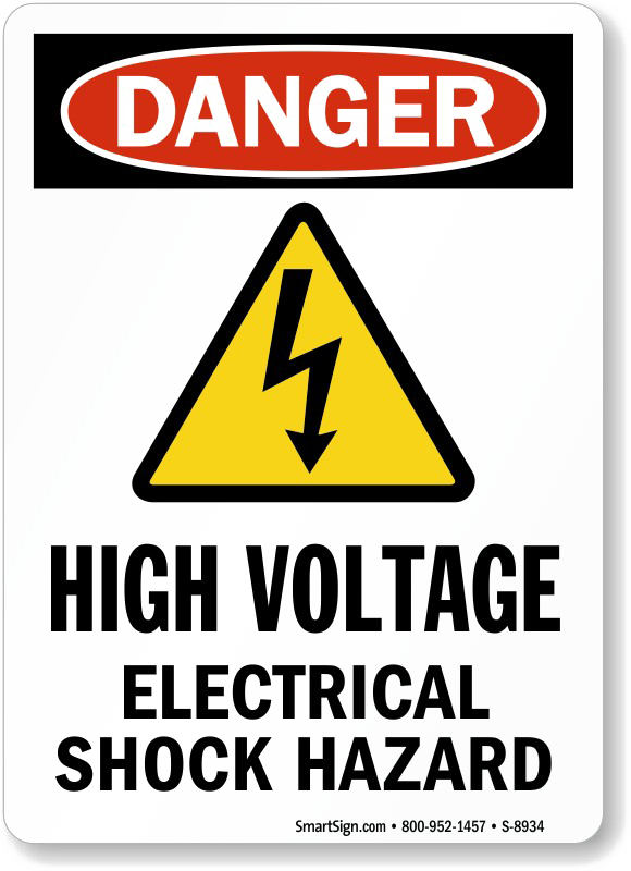 Danger High Voltage Electrical Shock Hazard Clipart (580x800), Png Download