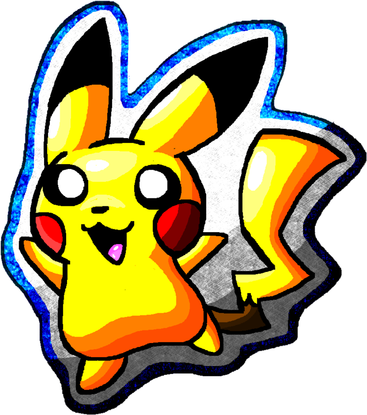Pikachu Medal Sticker Thing - Cartoon Clipart (890x897), Png Download