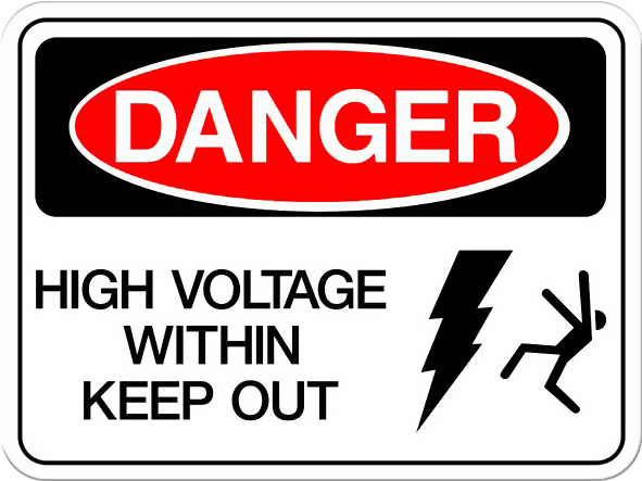 Danger Sign High Voltage Within - Danger Clipart (590x590), Png Download