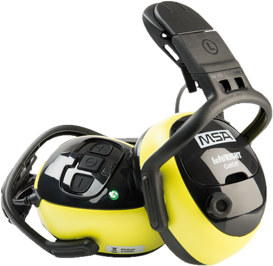 Earmuffs Msa Cutoff Led Helmet - Headphones Clipart (568x577), Png Download