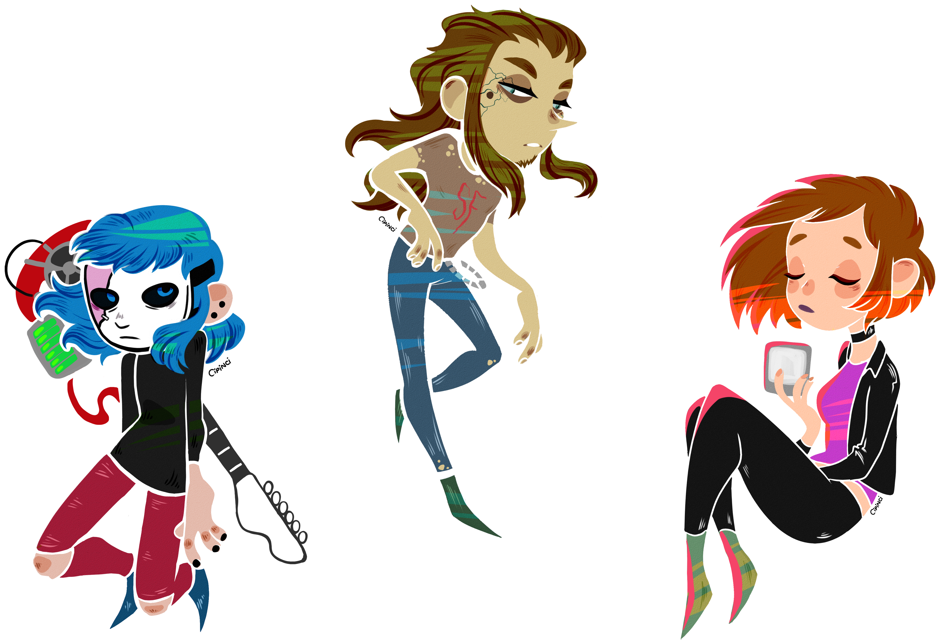 Sally Face Stickers On Sale - Cartoon Clipart (4092x2893), Png Download