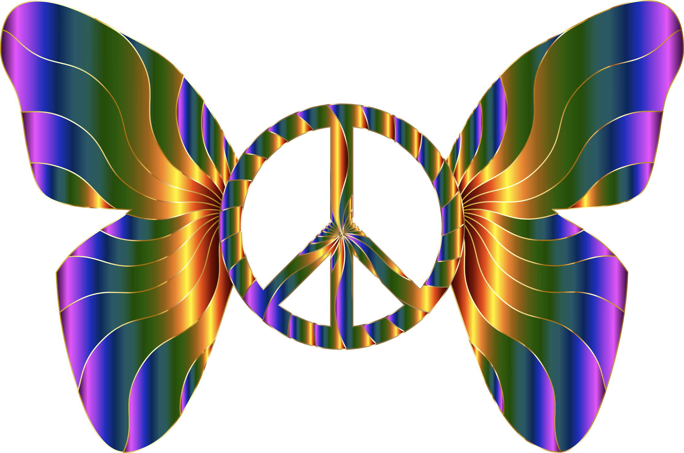 This Free Icons Png Design Of Groovy Peace Sign Butterfly - Butterfly Peace Clipart (2228x1476), Png Download