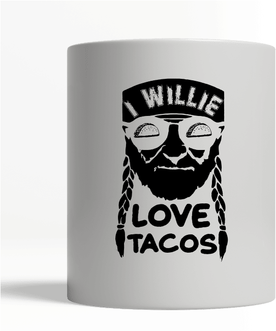 Willie Nelson I Willie Love Tacos Mug - Coffee Cup Clipart (650x650), Png Download