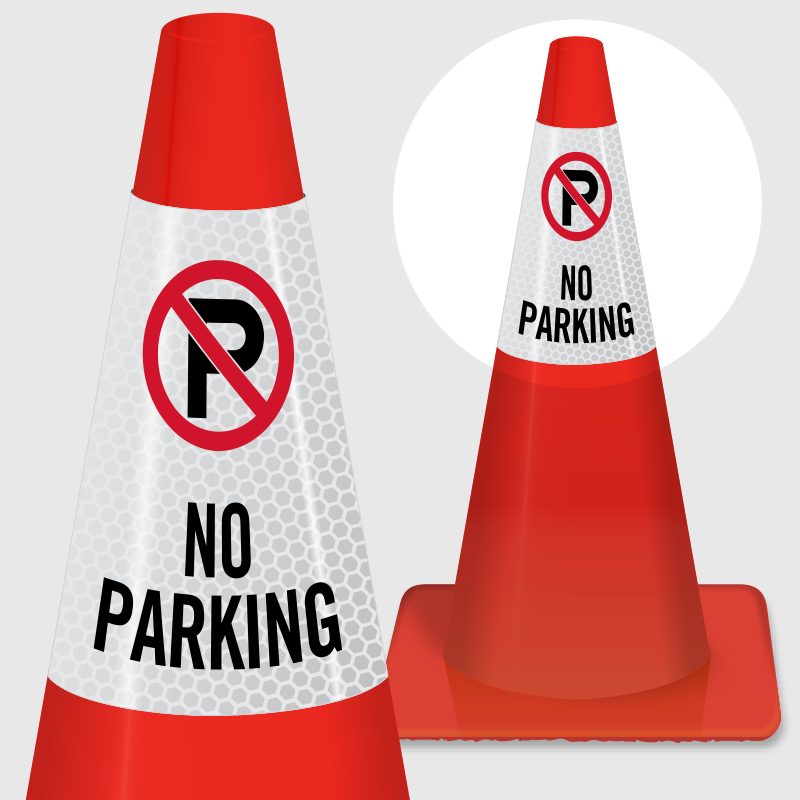 No Parking On Sidewalk Signs - No Parking Cone Signs Clipart (800x800), Png Download