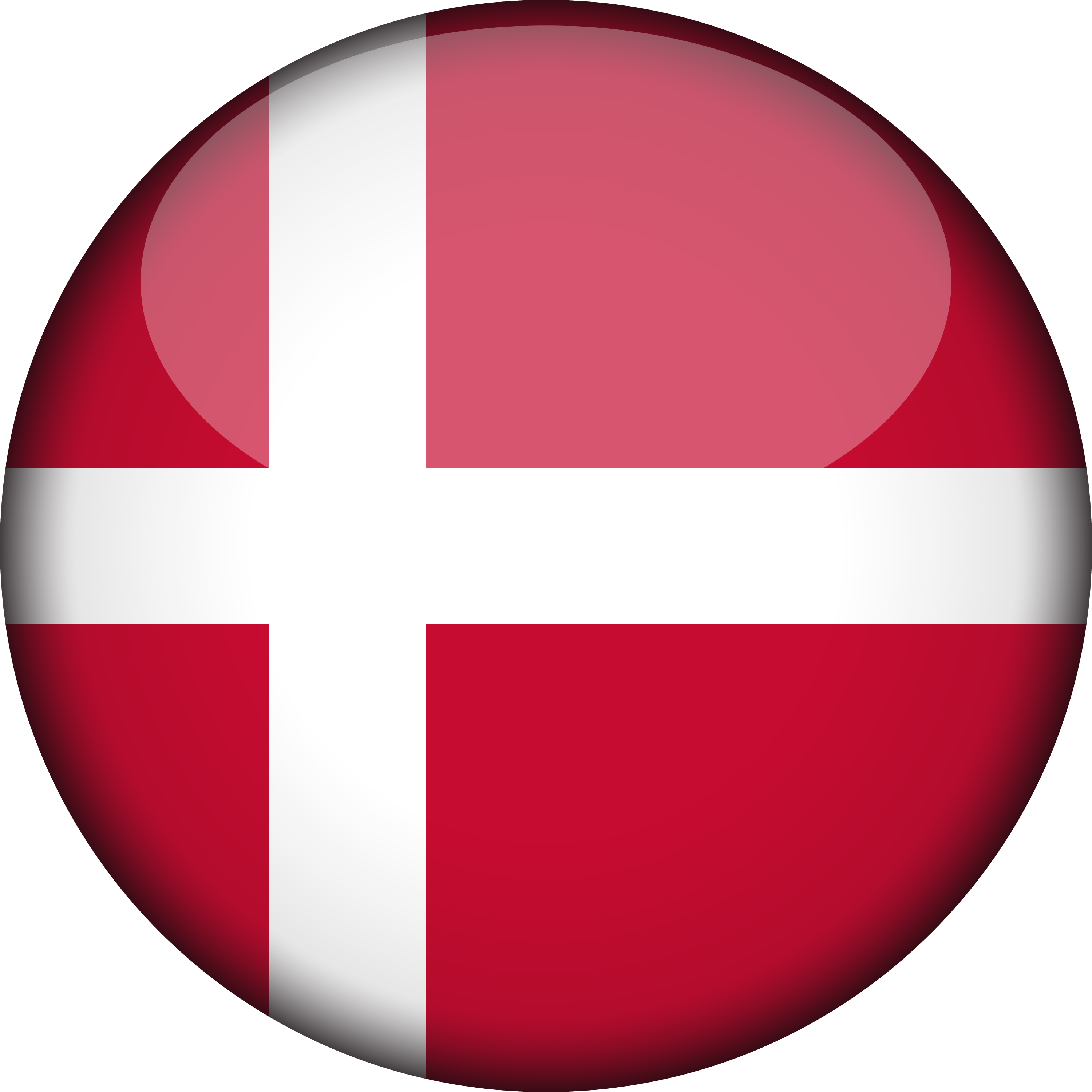 Denmark Flag 3d Round Xl - Denmark Flag 3d Round Clipart (3000x3000), Png Download