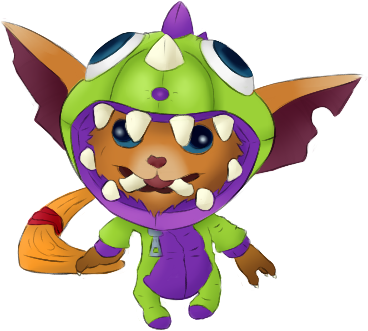 I Thought Gnar From League Was Super Cute So Here's - Gnar Gif Png Clipart (1399x1257), Png Download
