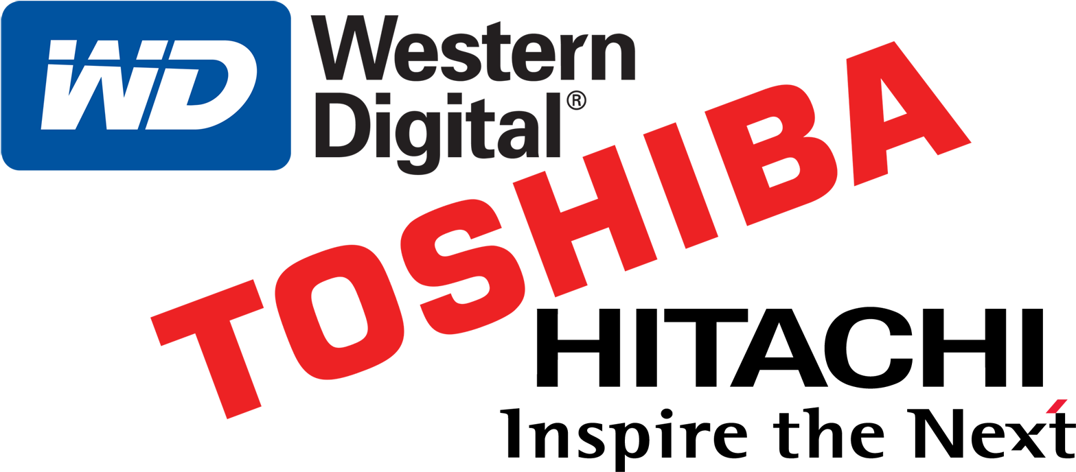 Western Digital - Toshiba - Hitachi - Hitachi , Png - Hitachi Clipart (1567x688), Png Download