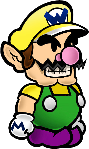Paperwariokt - Super Paper Mario Wario Clipart (487x676), Png Download