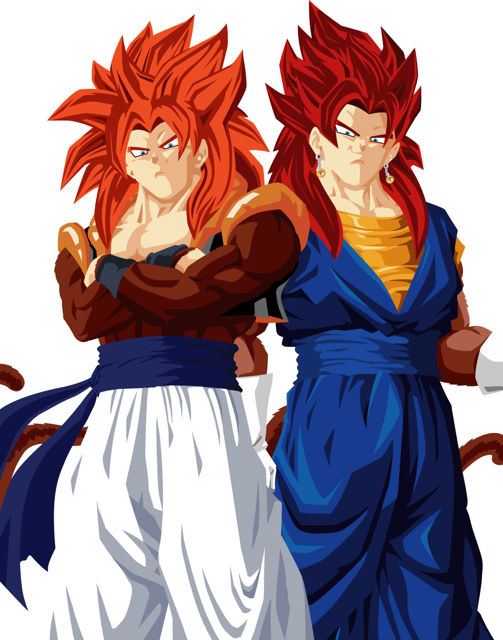 Colo Sans Contours De G4 &v4 - Vegito And Gogeta Clipart (1031x1311), Png Download