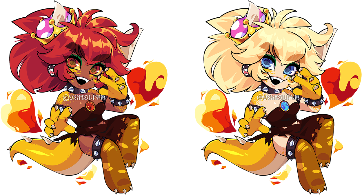 Bowsette Charms - Cartoon Clipart (1280x681), Png Download