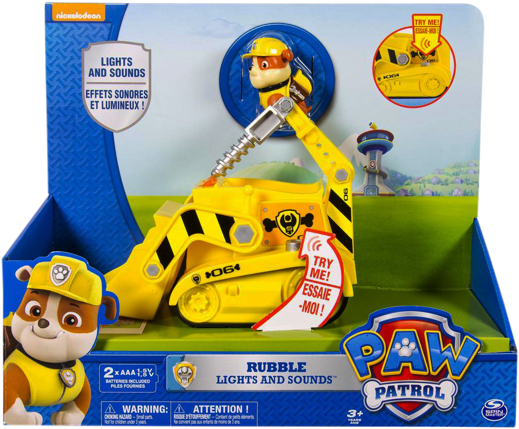 Paw Patrol Rubble Lights And Sounds Clipart (1012x838), Png Download