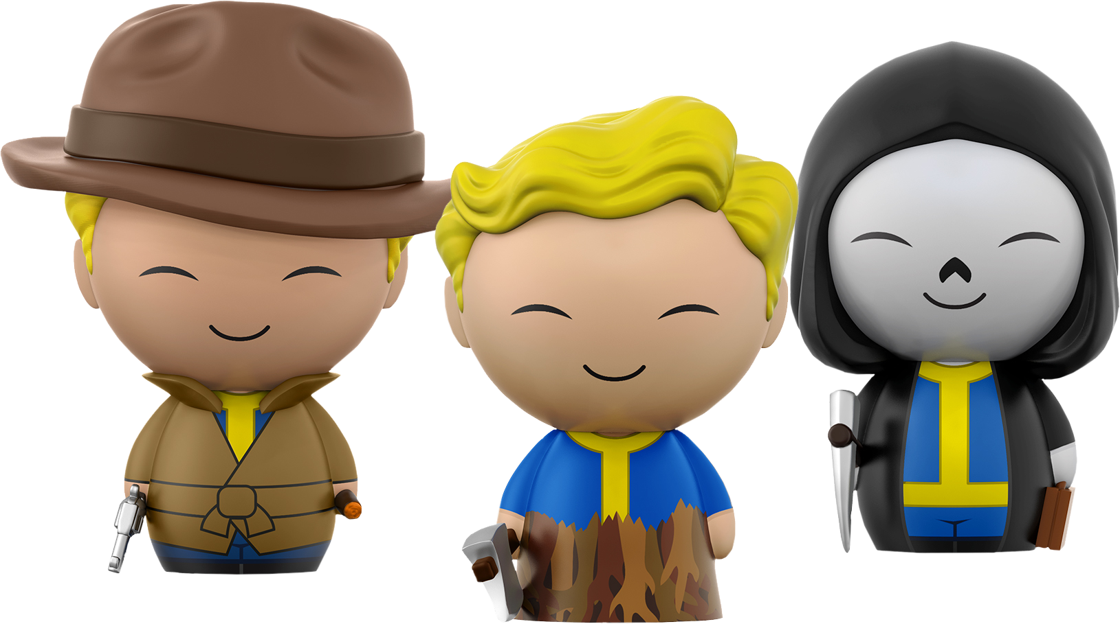 Vault-tec Dorbz Vinyl Figure Bundle - Fallout Mysterious Stranger Clipart (1629x909), Png Download