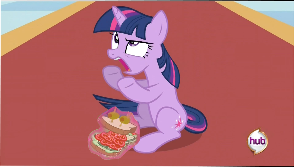 Edit, Safe, Sandwich, Twilight Sparkle - Cartoon Clipart (1024x768), Png Download