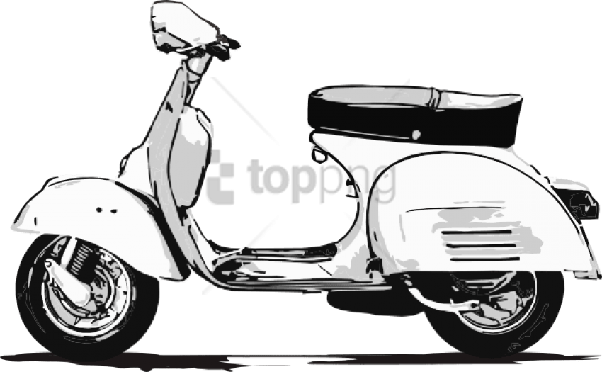 Free Png Download Scooter Vespa Drawing Png Images - Vespa Clipart Transparent Png (850x525), Png Download