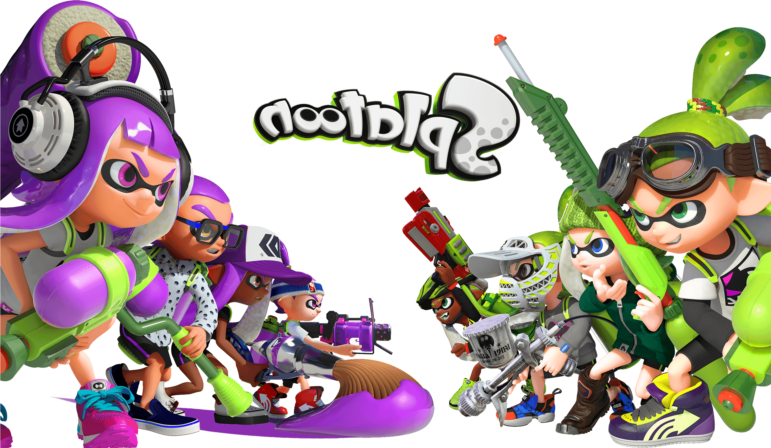 Images Game Splatoon Hd - Cartoon Clipart (2500x1500), Png Download