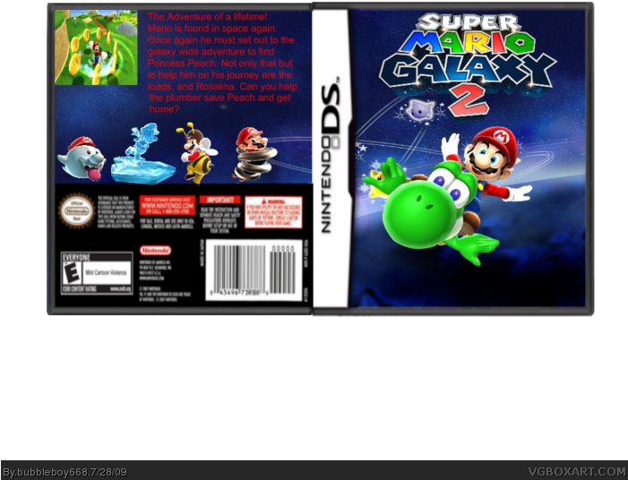 Super Mario Galaxy Box Art Cover - Cartoon Clipart (700x547), Png Download