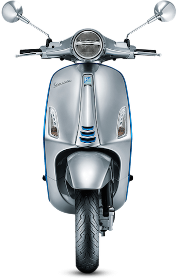 [via Piaggio, Images Via Vespa Elettrica] - Vespa Logo On Scooter Clipart (600x555), Png Download