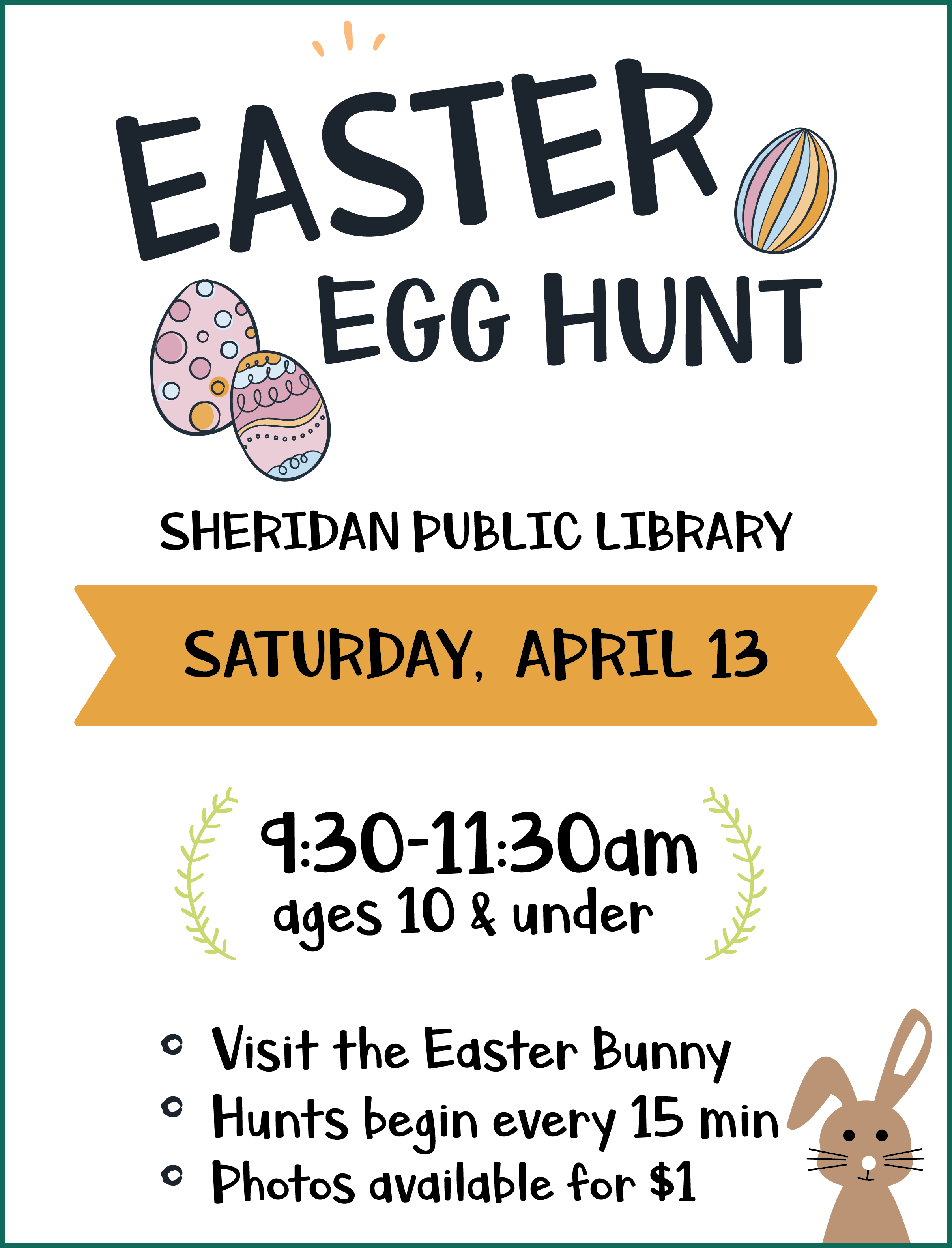 Easter Egg Hunt Bunny Visit - Poster Clipart (2413x3163), Png Download