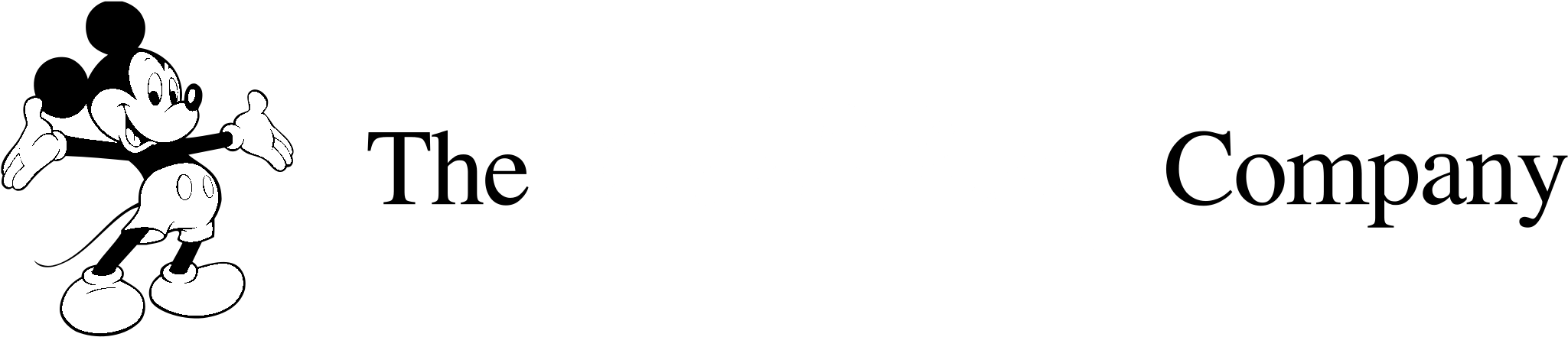 The Walt Disney Company Logo Black And White - Mickey Mouse Clipart (2049x441), Png Download