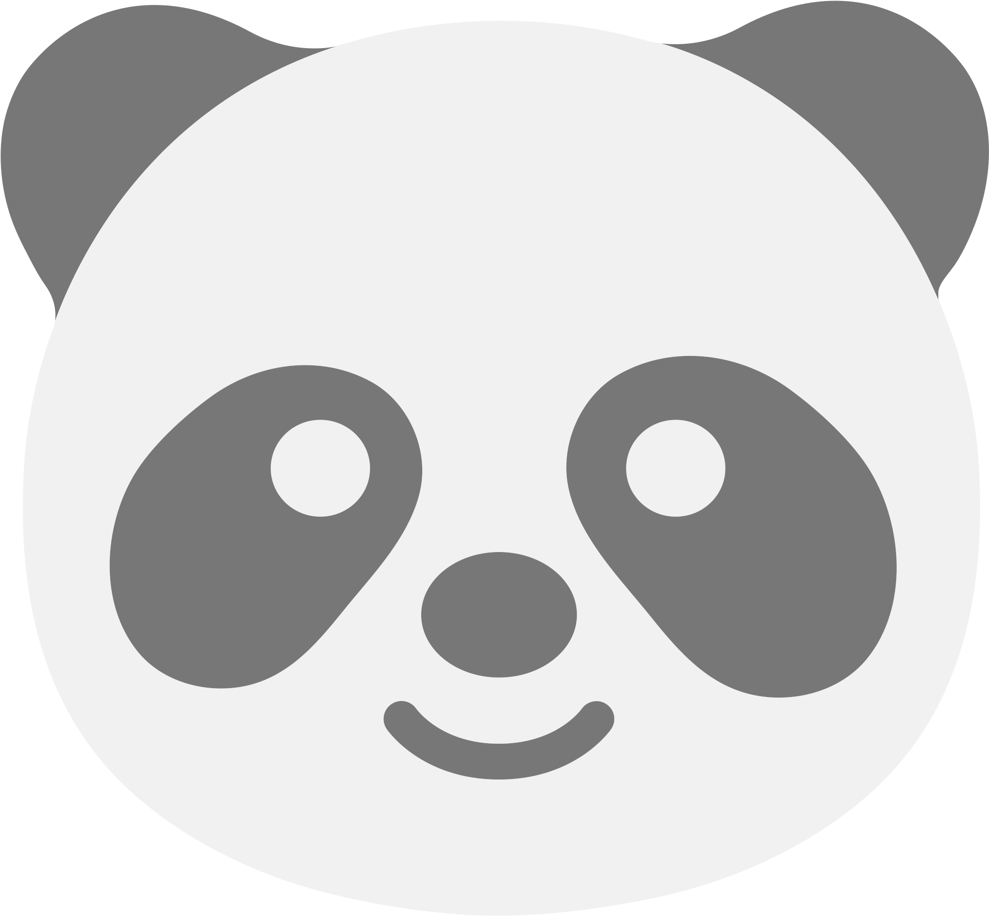 File U F - Panda Face Coloring Pages Clipart (2000x2000), Png Download
