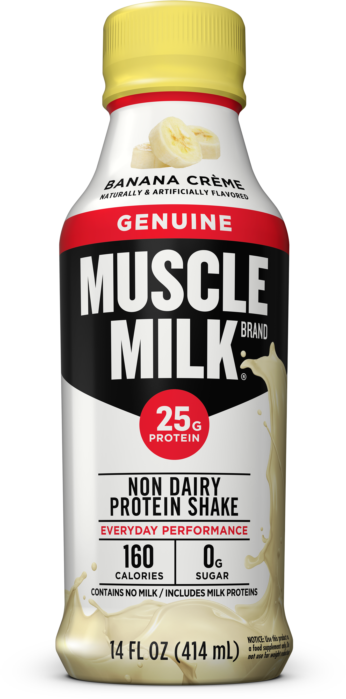 Muscle Milk Protein Shake, Banana Crème, 25g Protein, - Muscle Milk Vanilla Creme Clipart (1491x3075), Png Download