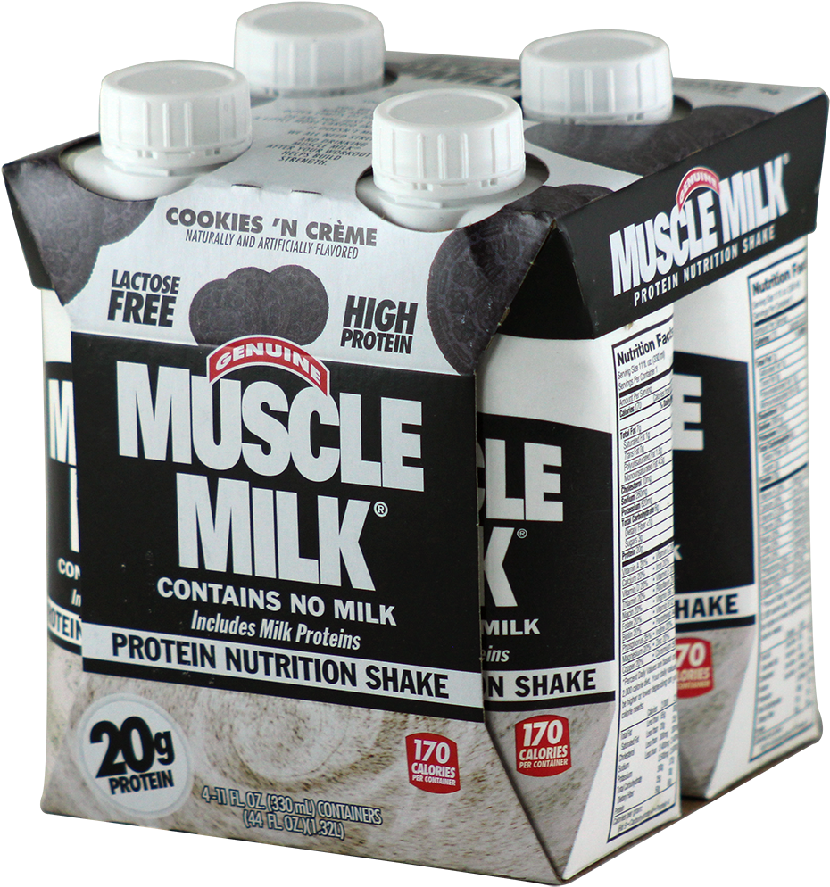 Cytosport Muscle Milk Rtd Cookies 'n Creme 11oz 3 4 - 4 Pack Tetra Pack Clipart (1000x1000), Png Download