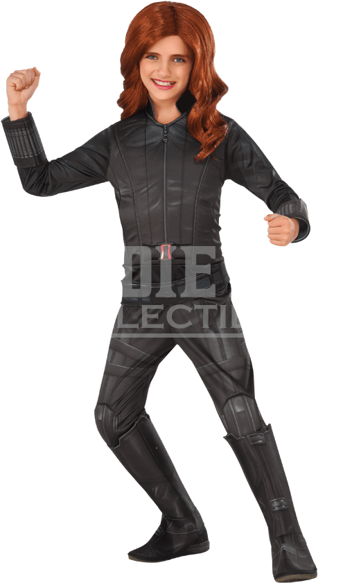 Kids Marvel Civil War Deluxe Black Widow Costume - Kids Superhero Costume Girl Clipart (850x850), Png Download