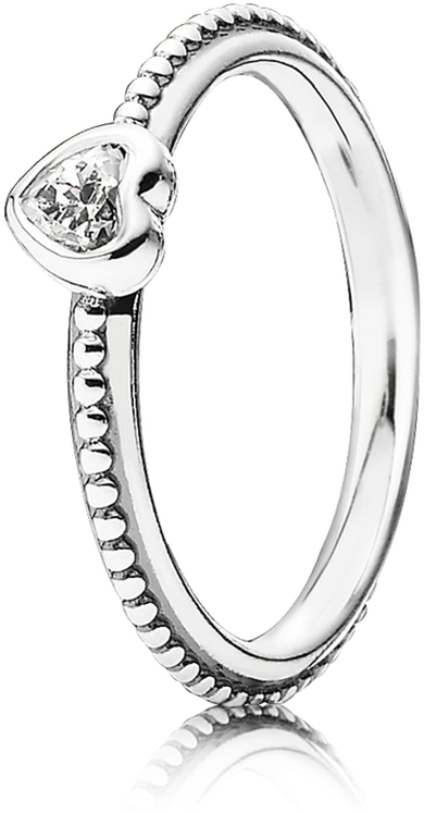 Clipart Freeuse Download One Love Cz Pandora Jewelry - Pandora Small Heart Ring - Png Download (1000x1000), Png Download
